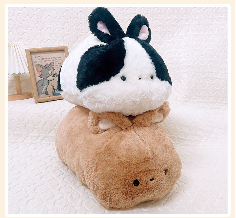 Cute lying rabbit plush pillow, adorable bunny toy, sleeping pillow for bed, birthday gift for a best friend