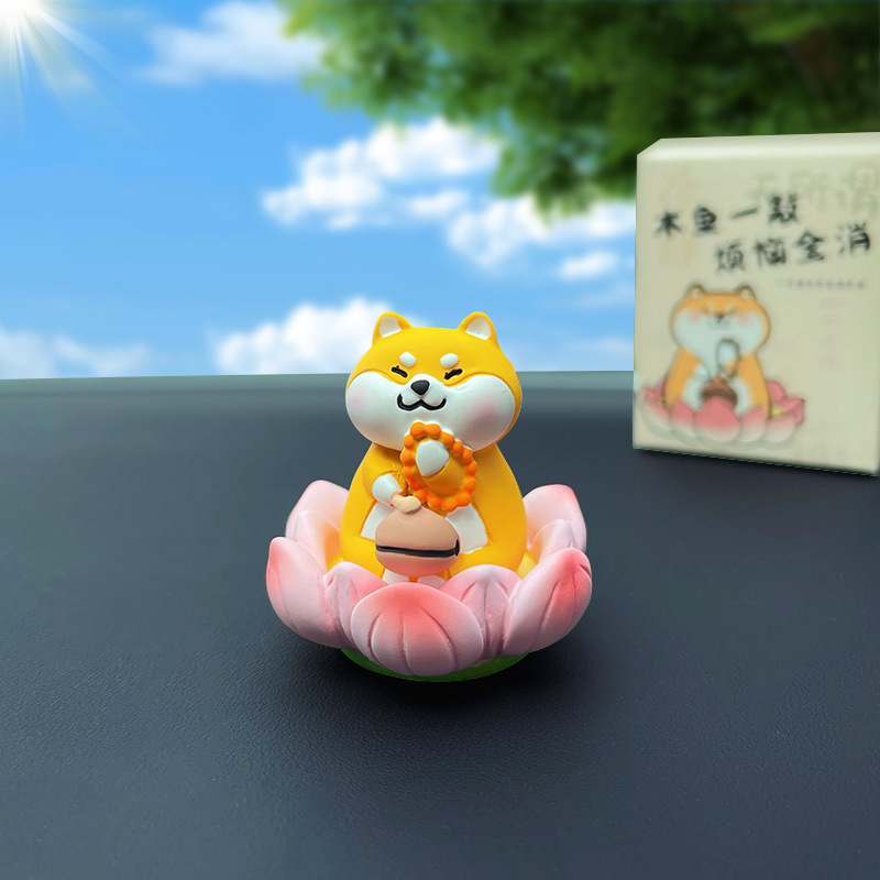 오리지널 행운 연꽃 장식 - 시바견