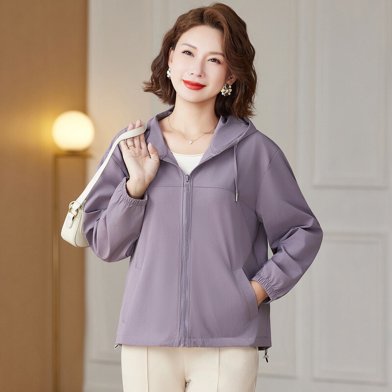 2025 New Women's Clothing, Mother's Outwear, Women's Fashionable Middle-Aged Clothing, Hooded Cardigan, Simple and Large Size Mother-In-Law Clothing 2025 New Women's Clothing, Mother's Outwear, Women's Fashionable Middle-Aged Clothing, Hooded Cardigan, Simple and Large Size Mother-In-Law Clothing