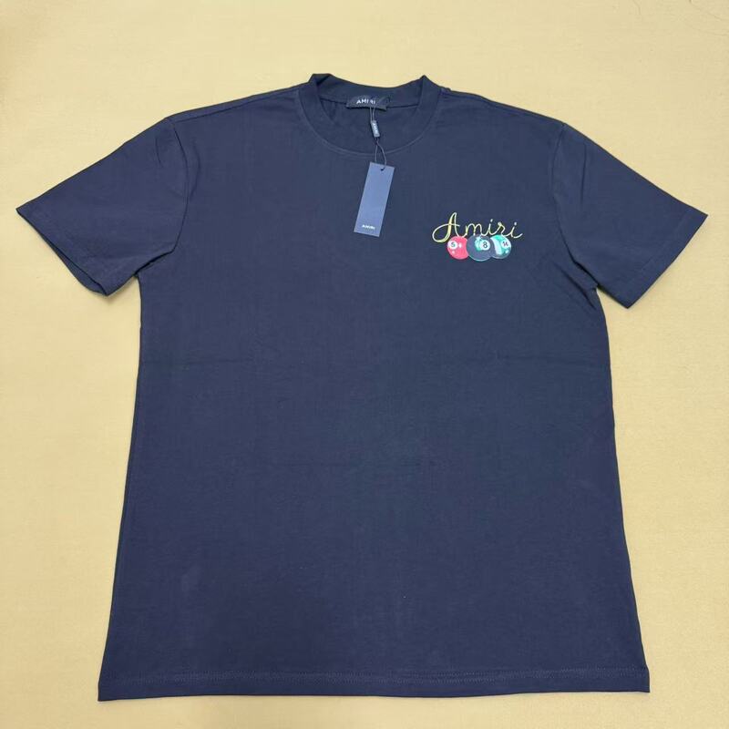 Cross-border European and American fashion brand amirit shirt summer new men's fashion brand round neck T-shirt loose short sleeve top
