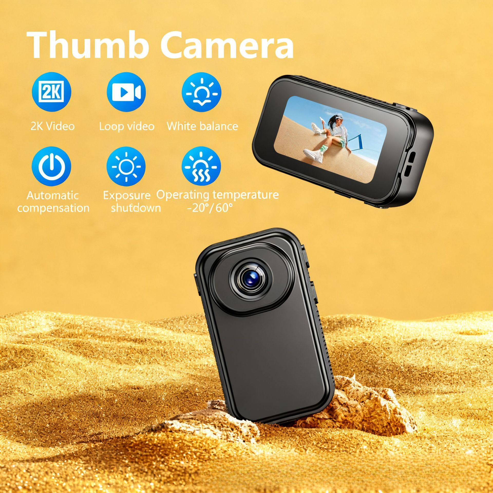 Clip de collar de absorción magnética 2K HD cámara de movimiento fotográfica grabadora de video sin conexión cámara de pulgar grabadora de viaje portátil