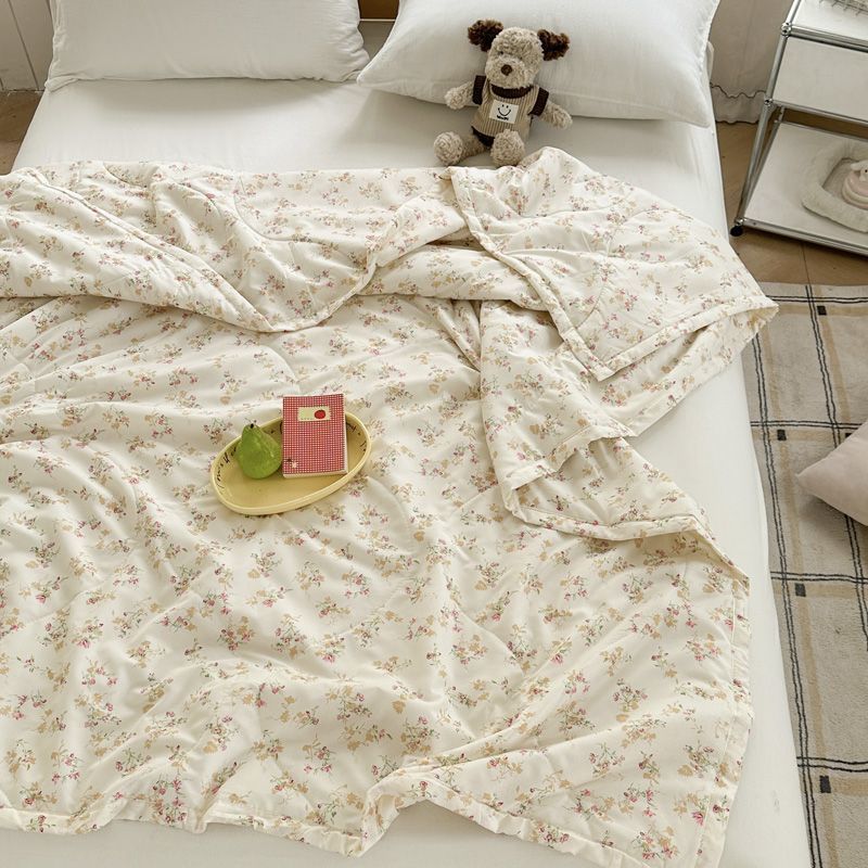 Summer Cool Quilt Double Air-Conditioned Quilt Household Floral Thin Summer Quilt Student Dormitory Single Quilt Core Soft and Washable