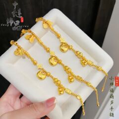 金店の同じタイプの古法沙金ハンマーの紋の瓢箪の太っている福の盤はブレスレットの金の坤の平安の喜びを巻いて玉の手の串を運びます。