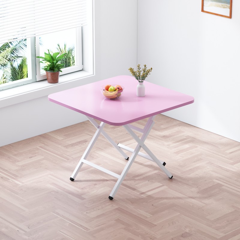 Mesa plegable, mesa de comedor casera, mesa de comedor portátil simple, mesa cuadrada de alquiler, mesa cuadrada simple de comedor