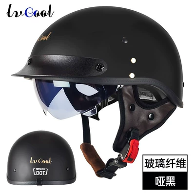 Motosiklet kaskı (dəbilqə) — Electric Vehicle Helmets Wholesale - fiberglass-matte-black-with-black-mirror-plus-a-free-clear-lens-m