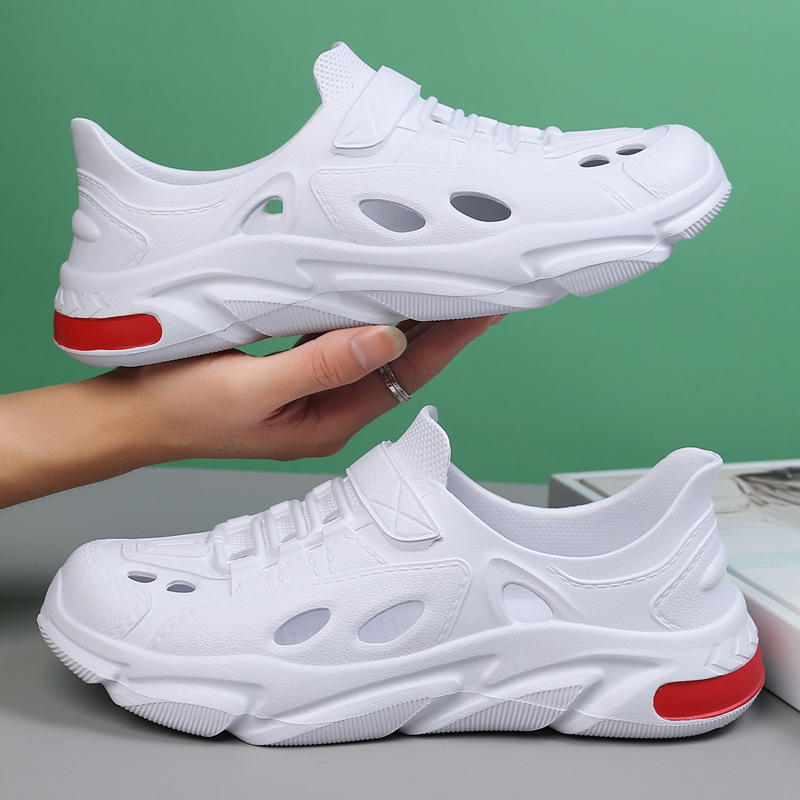 Men's Perforated Sandals For Summer, Beach Sandals, Lightweight Hollow-Out Driving Top Quality Outdoor Shoes, Women's One-Piece_voghion.com