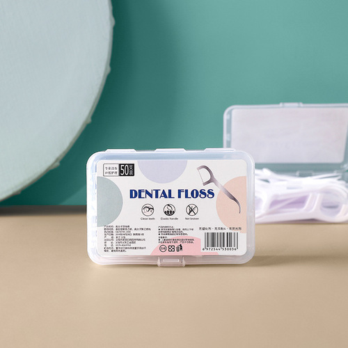 Dental floss wholesale 50 pieces family size large package ultra-fine disposable toothpick floss children's floss stick combination pack