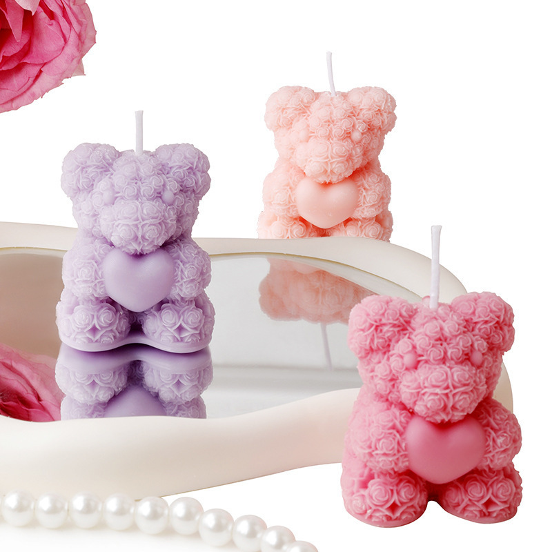 バレンタインデーのかわいいプレゼントバラの愛熊香薫ろうそくの親友の誕生日のお土産バレンタインデーの装飾|undefined