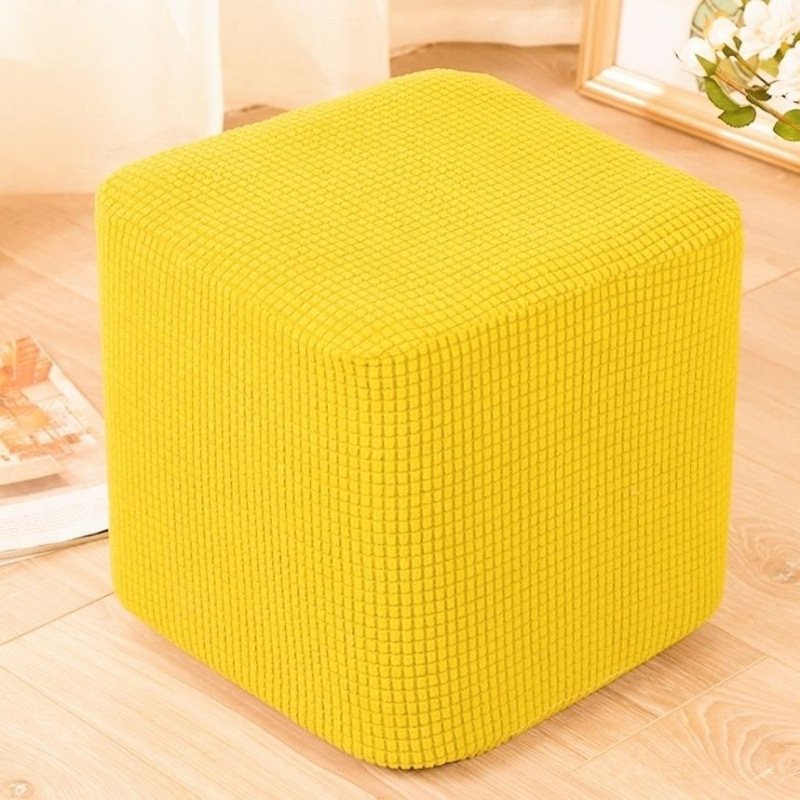 Tela elástica cuadrada de lana para cambiar zapatos taburete cubierta de silla cubierta de maíz cubierta cuadrada cubierta de taburete todo incluido tejido grueso cubierta de cubierta