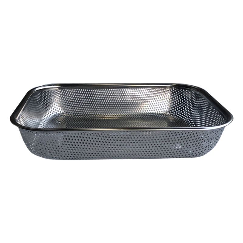 Cesta de fruta cuadrada de acero inoxidable puro plato de fruta de cocina de acero inoxidable cuenca de fruta cesta de lavado de vegetales cesta de drenaje cesta de colador