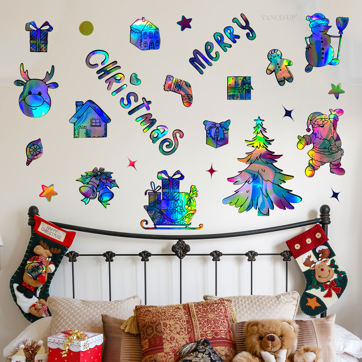 Adesivos de parede de natal para decoração festiva em casa_voghion.com