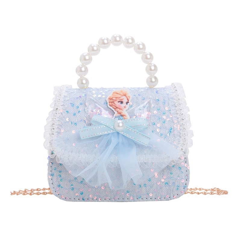 Nuevo bolso para niños niña pequeña bolso de cadena de perlas bolso de mano princesa de moda monedero de hombro