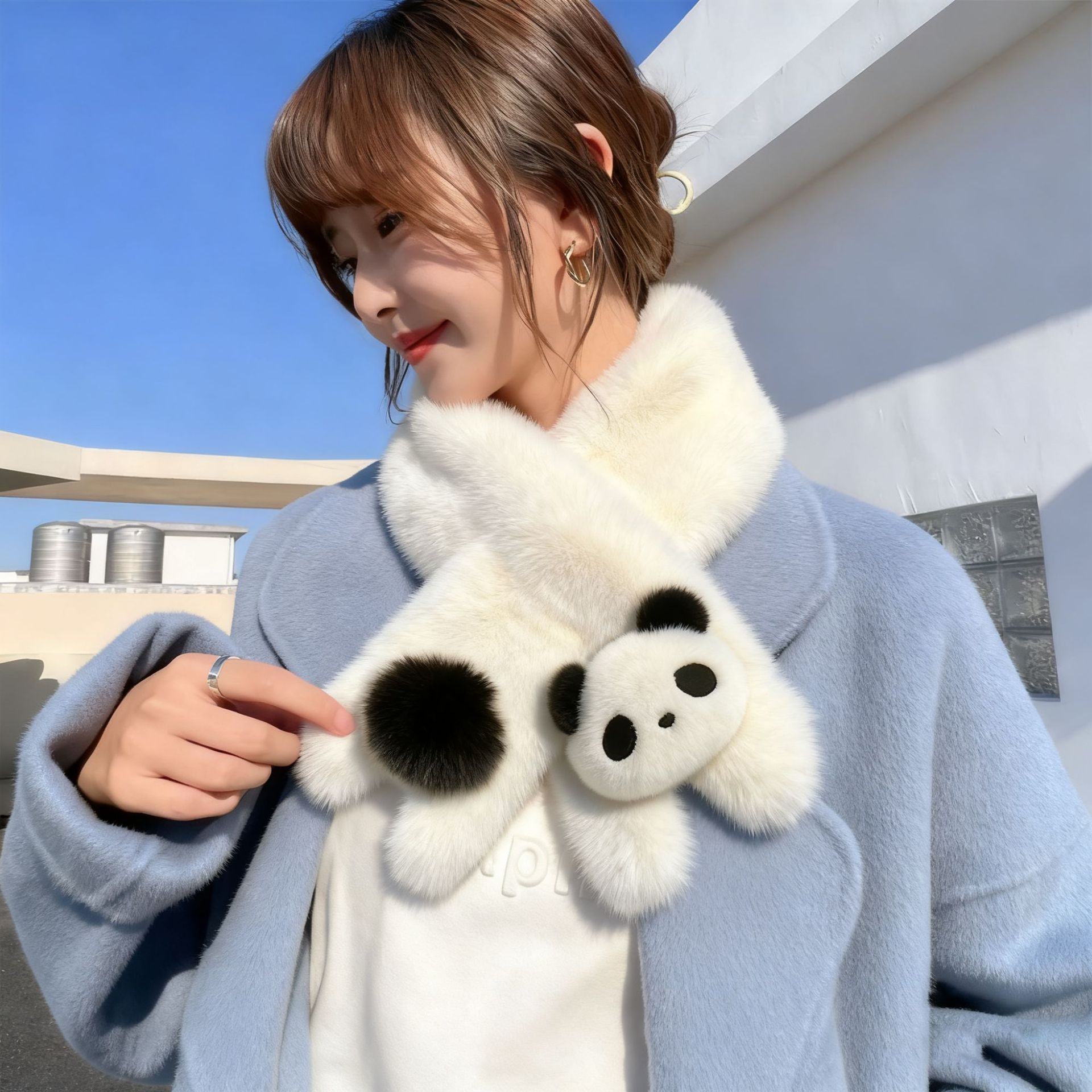 성인 4 발 팬더-화이트