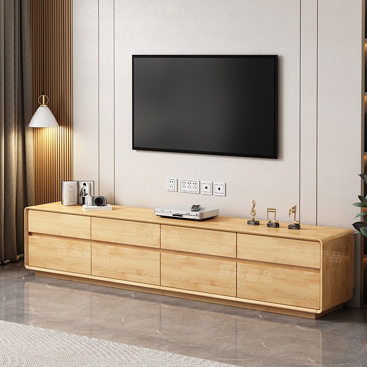 Floor-Standing Solid Wood Tv Cabinet Living Room 2025 New Full Drawer Modern Simple Storage Storage Home Tv D^