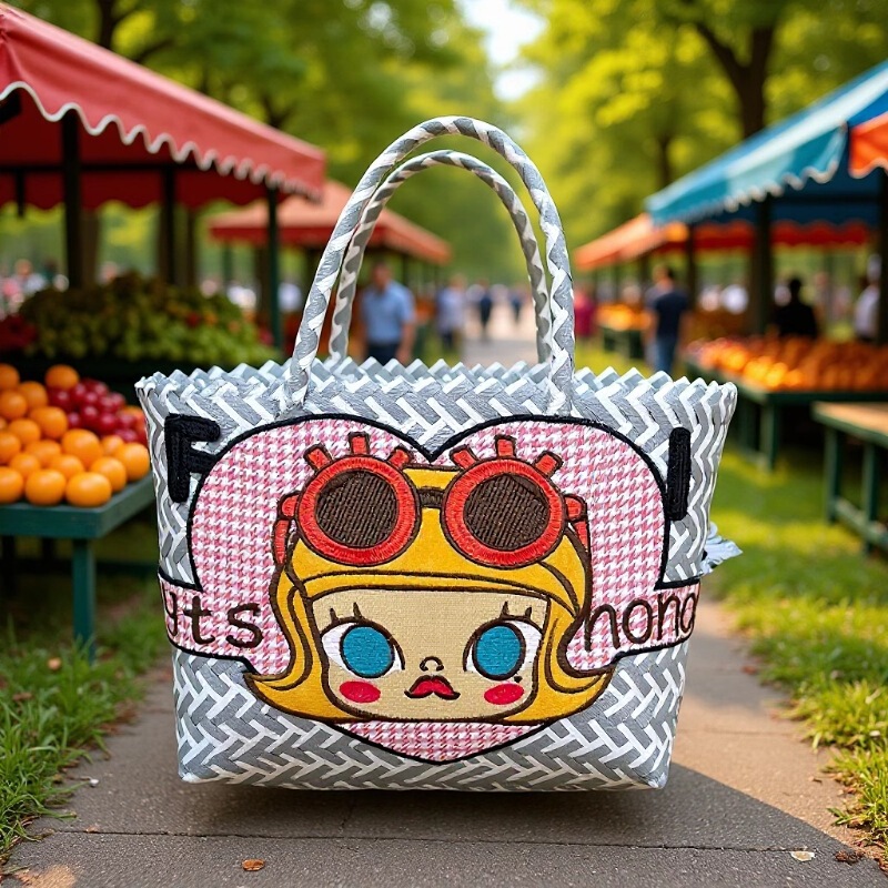 New Bubble Cute Hand-Woven Bag, Outing Handbag, Bathing Cosmetics Storage Bag, Japanese Style Vegetable Basket New Bubble Cute Hand-Woven Bag, Outing Handbag, Bathing Cosmetics Storage Bag, Japanese Style Vegetable Basket