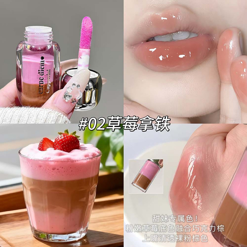 CAPPUVINI Latte doble miel labial, espejo de agua, esmalte labial, cosméticos transfronterizos.