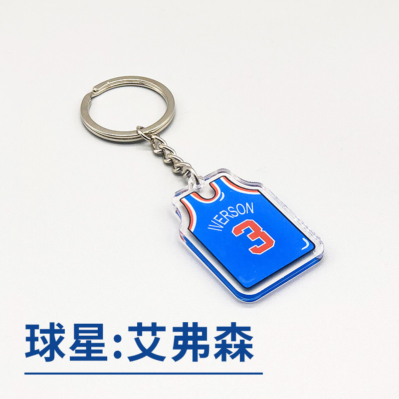 NBA baloncesto llavero estrella Durant Curry Owen acrílico colgante bolsa de Jersey adornos regalo