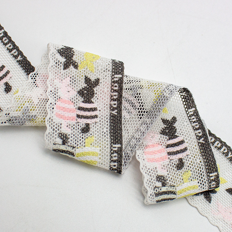 蓝鸟现货3CM有弹蕾丝小兔镂空花边柔软贴肤内衣文胸睡衣弹力辅料