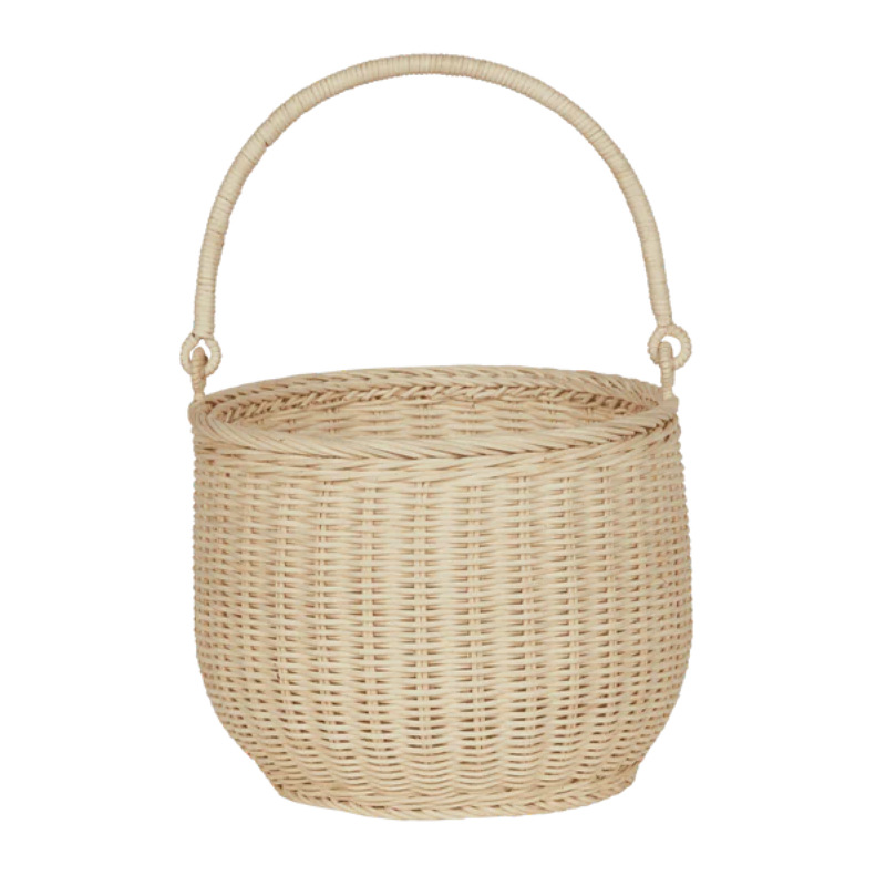 Gran por mayor almacenamiento portátil imitación de caña tejida cesta de picnic al aire libre cestas de frutas flores cestas de mano cestas de flores para niños