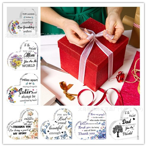 跨境新品亚克力母亲节情人节送妈妈闺蜜桌面摆件礼物创意装饰摆件