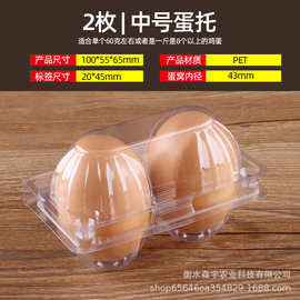 一次性塑料鸡蛋托盒2枚鸭蛋鹌鹑鸽子透明包装礼品盒带扣厂家优惠