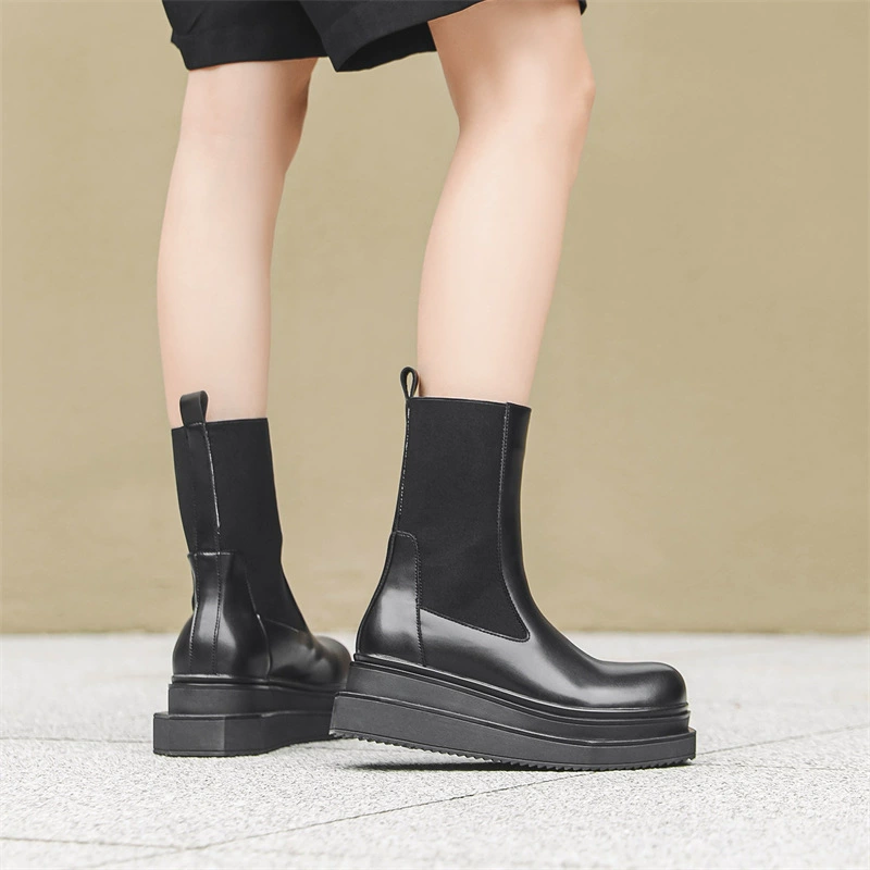 Обувь Мартенсы Челси (Martens) из кожи, трендовая платформа, унисекс 36–44