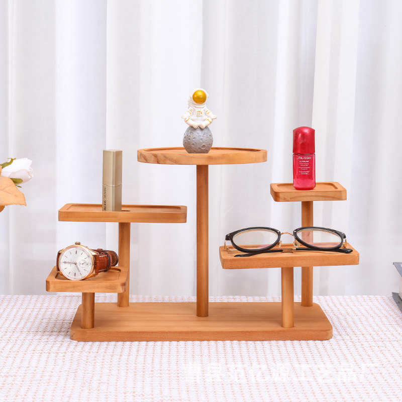 スポット木製多層収納ディスプレイラック植木鉢装飾ラックリビングルーム手作り収納ラック木製ジュエリーラック|undefined