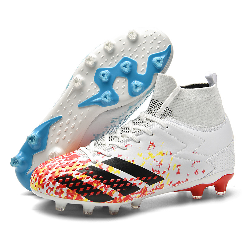 2022 transfronterizos nuevos zapatos de fútbol FGTF para hombres transpirable de alto top largo y corto de uñas zapatos de fútbol hierba zapatos de entrenamiento