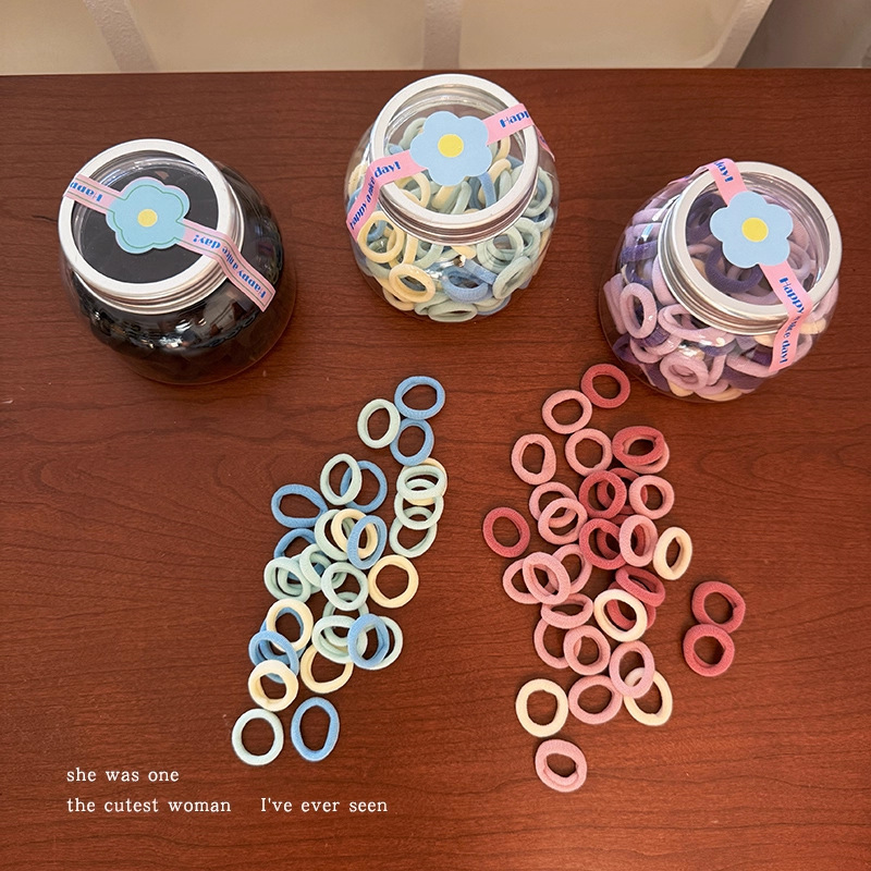 Color caramelo no daña toalla de cabello anillo de cabello para niños cabello de cola de caballo de niñas correa de goma de alta elasticidad pequeña cuerda de cabeza linda