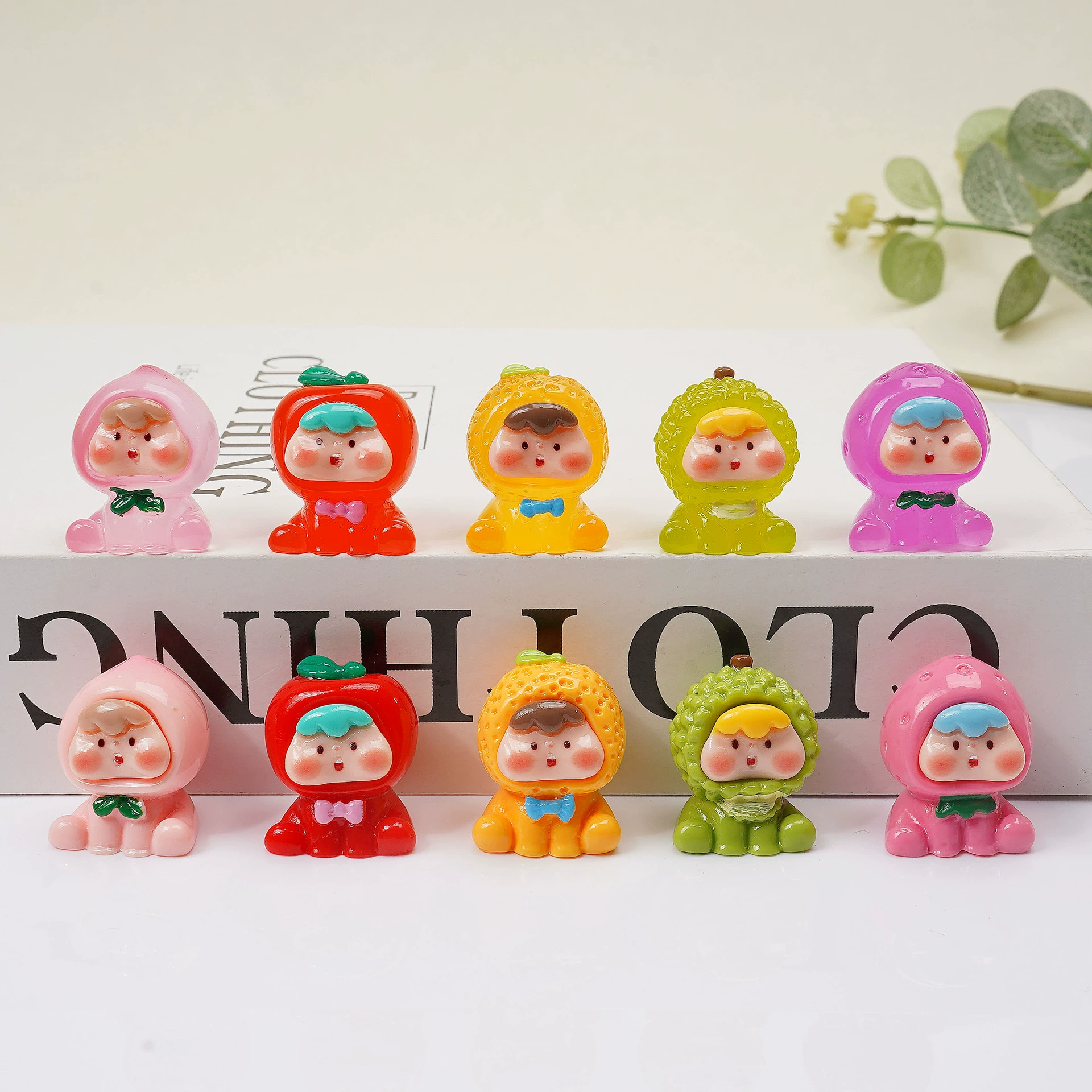 Милая кукла трехмерная смола маленькая украшение фруктового детеныша