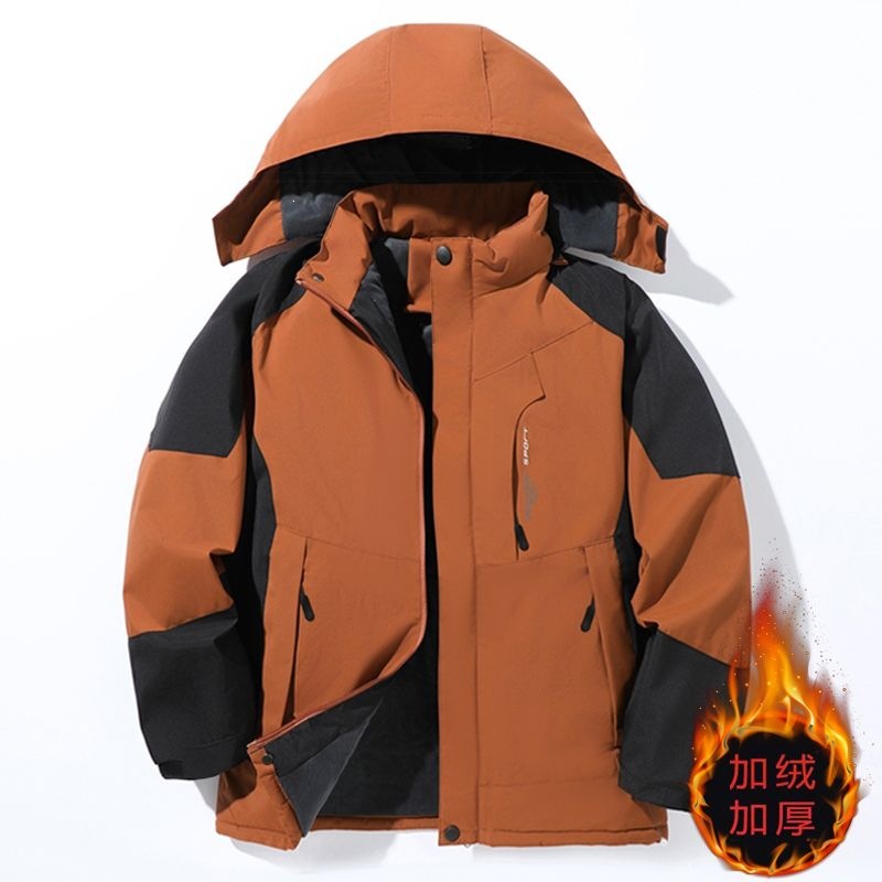 Scissors Stone Winter Fleece-Lined Thickened Windproof Jacket for Men and Women, Cotton-padded Jacket, Outdoor Mountaineering Clothing, Cotton-padded Coat