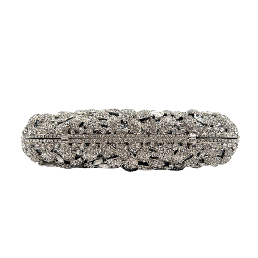 Túi clutch nữ đính kim cương hoa mẫu mới, phong cách Âu Mỹ, cầm tay dạ tiệc — Màu bạc, Màu sâm panh, Màu vàng kim, Cá tính đặt làm chi tiết 1