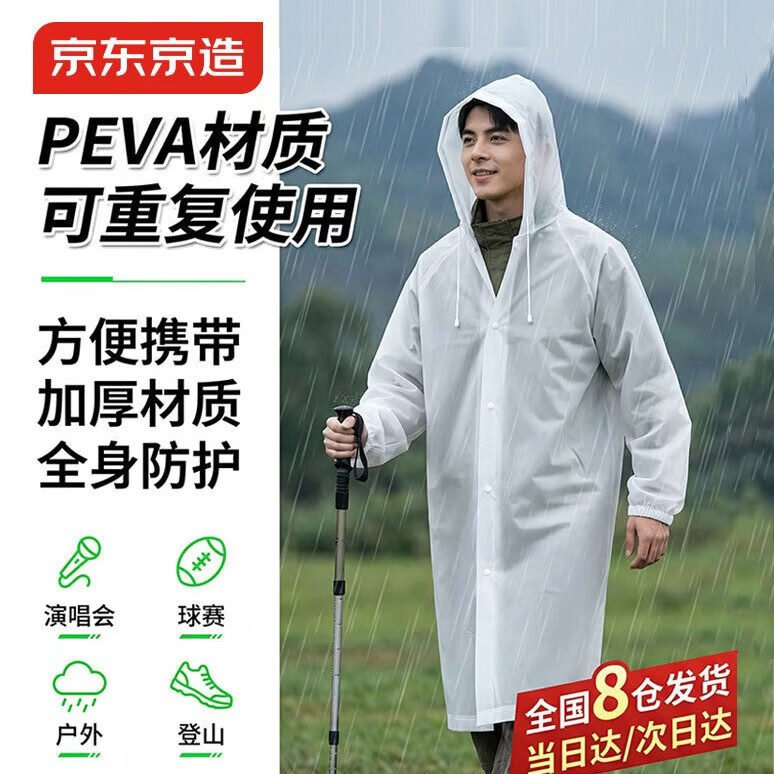 Made in Tokyo, Disposable Raincoat Poncho for Adults, Translucent Full-Body Rainproof Portable Raincoat for Outdoor Cycling