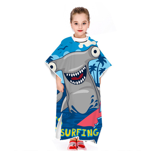  New Microfiber Cloak Bath Towel Cartoon Printed Children's Cloak Children Can Wear Hooded Bathrobe