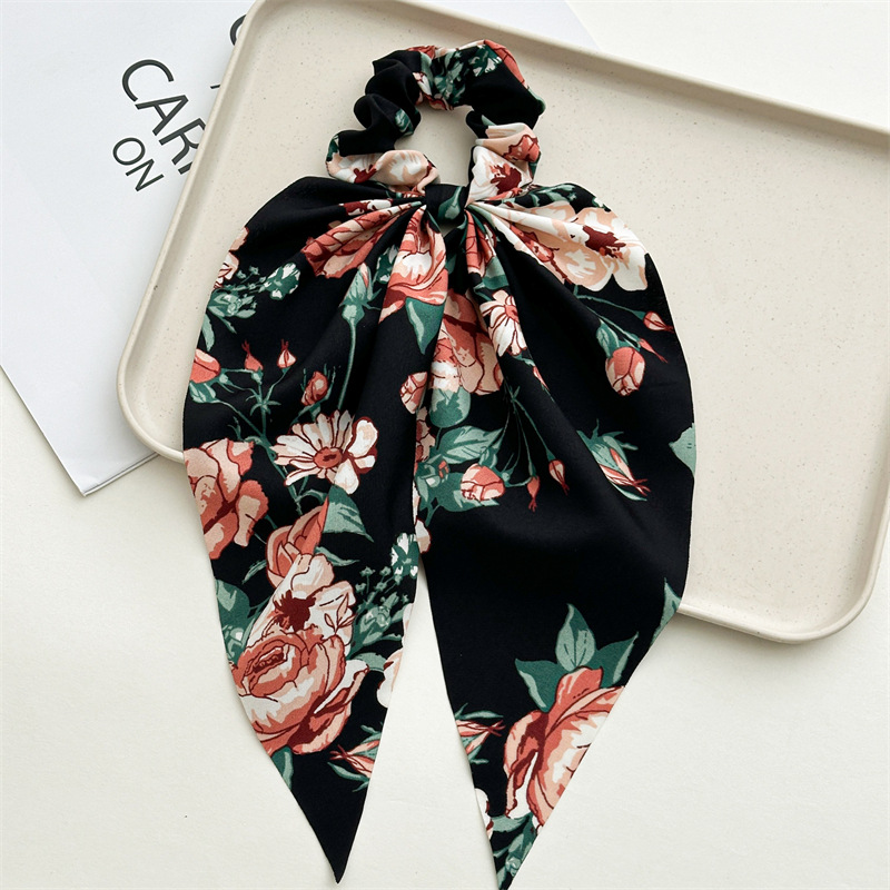 15g Weight Hair Tie Hair Accessories Type 1 Piece Quantity Tea Party, Street Occasion Flower Pattern Women's Gender Elegant Style Women's Elegant Flower Cloth Hair Tie 12