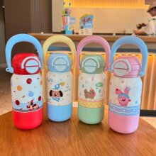 新款儿童保温杯不锈钢保温杯可爱小狗高颜值吸管水杯便携杯子
