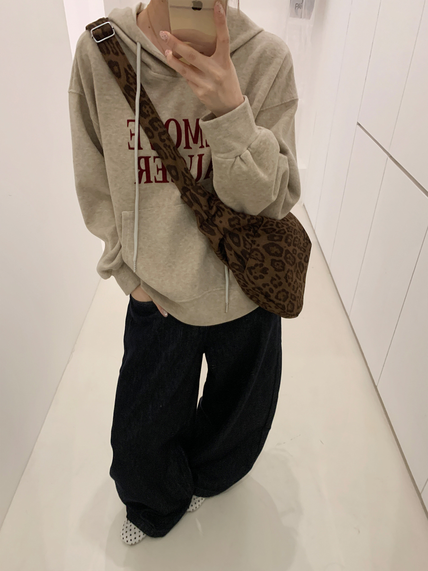 Korean Style Leopard Print Pleated Crossbody Bag For Women - New Autumn/Winter Versatile Hobo Tote Bag, Fashionable Commuter Underarm Bag - Thumbnail 7