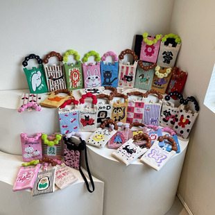 South Korea Ins Original Knitted Handbag New Style Convenient Storage Student Cute Cartoon Fashionable Crossbody Bag