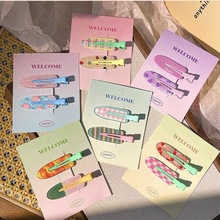 夏季果汁系列无痕发夹小清新糖果色边夹甜美刘海夹化妆夹彩色发卡