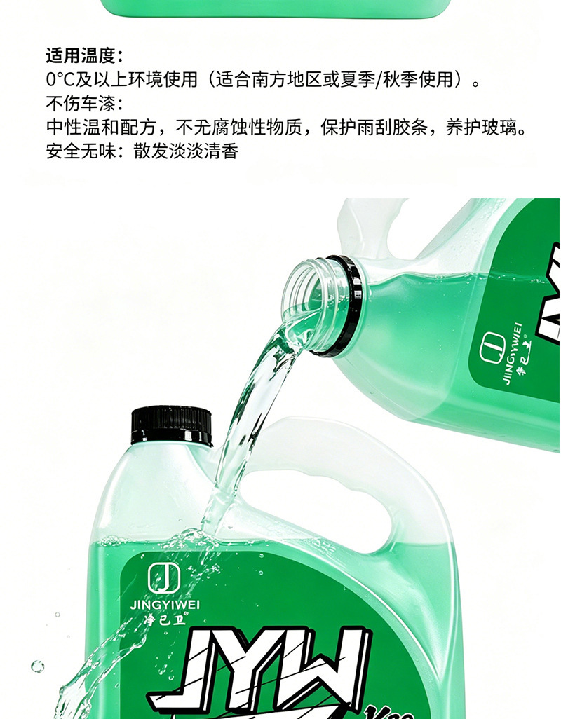 Glass Cleaner for Cars, Suitable for All Seasons, Anti-Freeze in Summer and Winter, Effective down to -40 Degrees, Removes Oil Film and Insect Residue