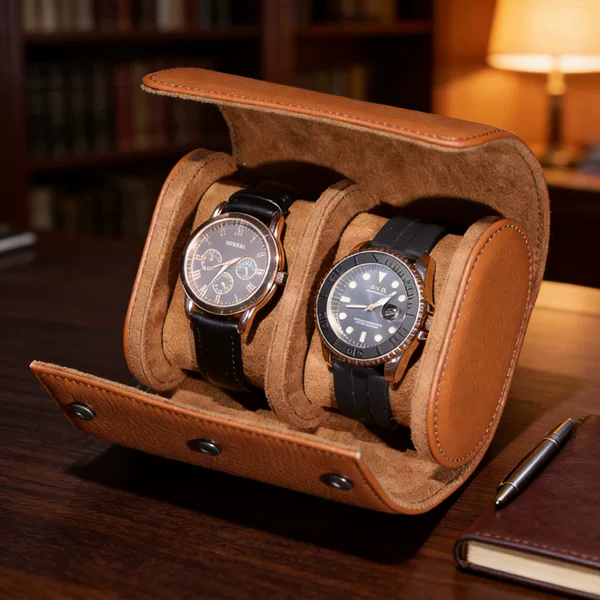 Cross-Border High-End Watch Box, Anti-Fall Leather Watch Storage Box, Portable Travel Watch Box for Men and Women, Watch Box