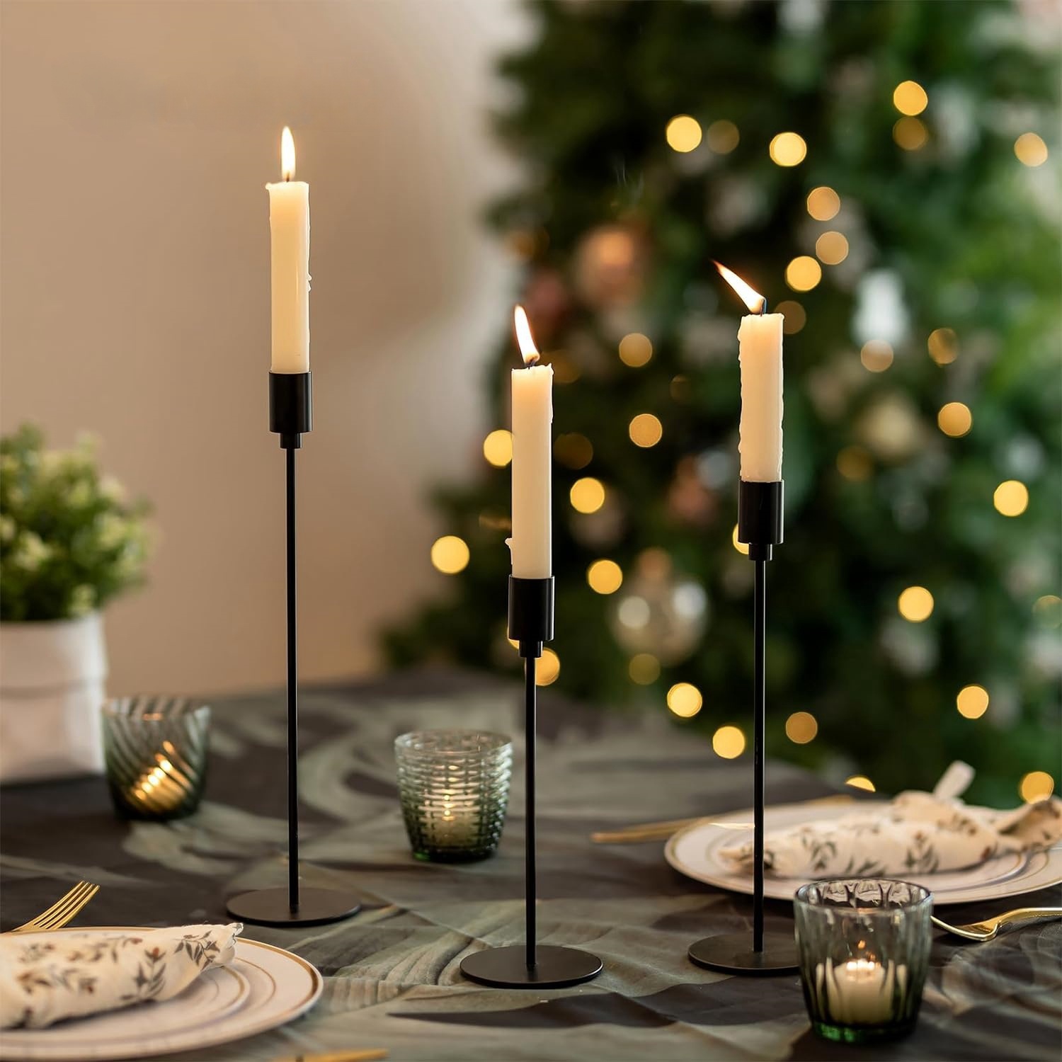 Transfronterizo amazónica candelabro decoración europea mesa de comedor occidental tres piezas decoración props de boda decoración de boda fragancia