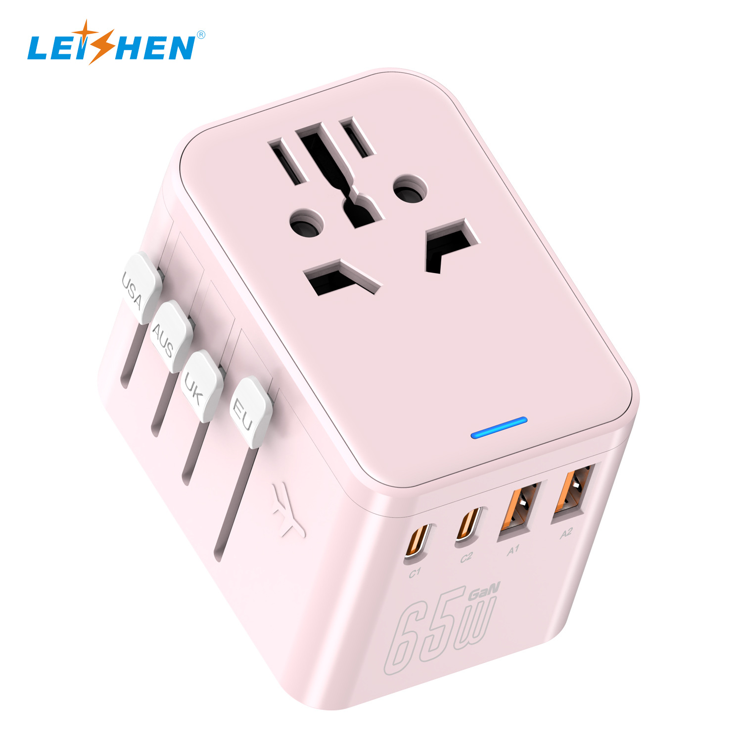 全球通转换插头跨境多功能带USBPD65W快速充电插座国际万能不带线