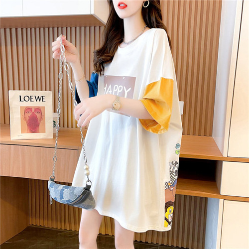 5946 Official Picture [Special Price][6535 Pull Frame] Summer new Korean style loose design splicing short-sleeved T