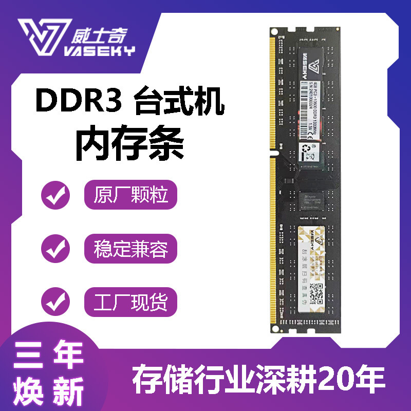 Vaseky Vasky DDR3 8GB Desktop Memory 4G1600 Fully Compatible and Stable Dual Channel
