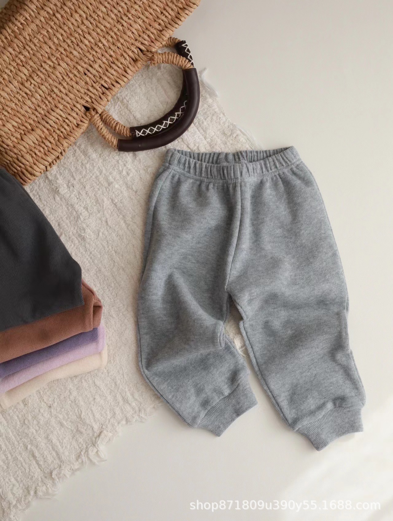 라이트 그레이 플리스 소프트 팬츠