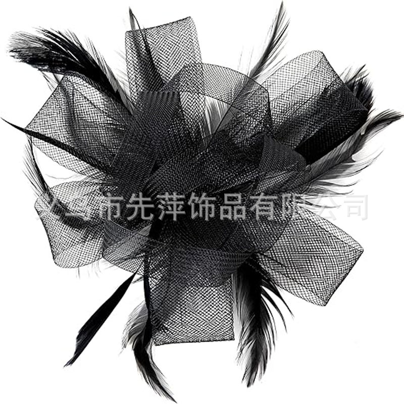 Etsy Hot Selling Bridal Head Flower Mesh Hair Accessories Brooch Clip Dual-Purpose Hair Accessories Headdress Retro Performance Party Headdress