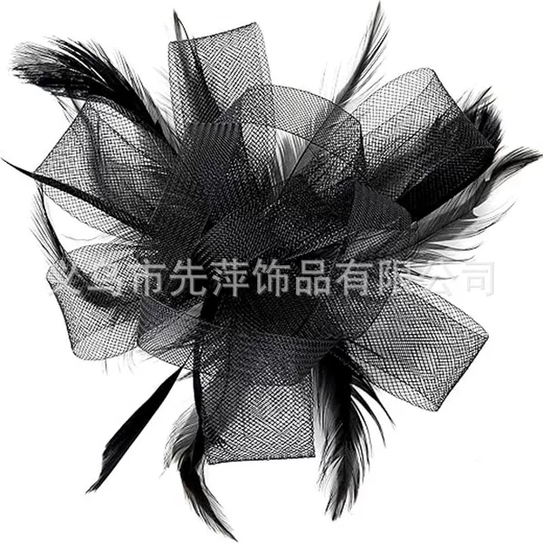 Etsy Hot Selling Bridal Head Flower Mesh Hair Accessories Brooch Clip Dual-Purpose Hair Accessories Headdress Retro Performance Party Headdress
