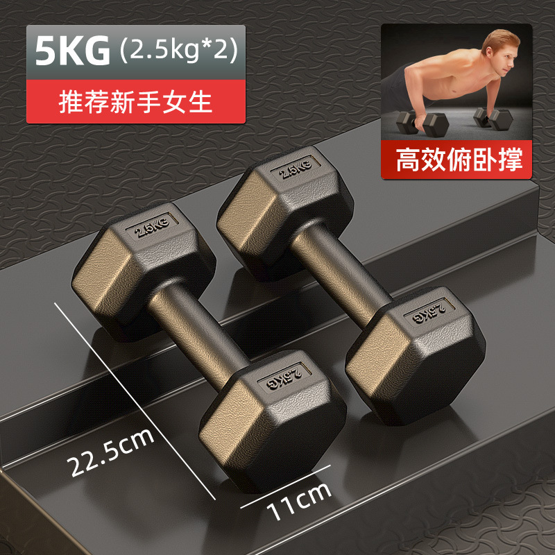ダンベル男性フィットネス家庭用器材女性練習腕筋一対六角包ゴム亜玲10kgセット学生|undefined