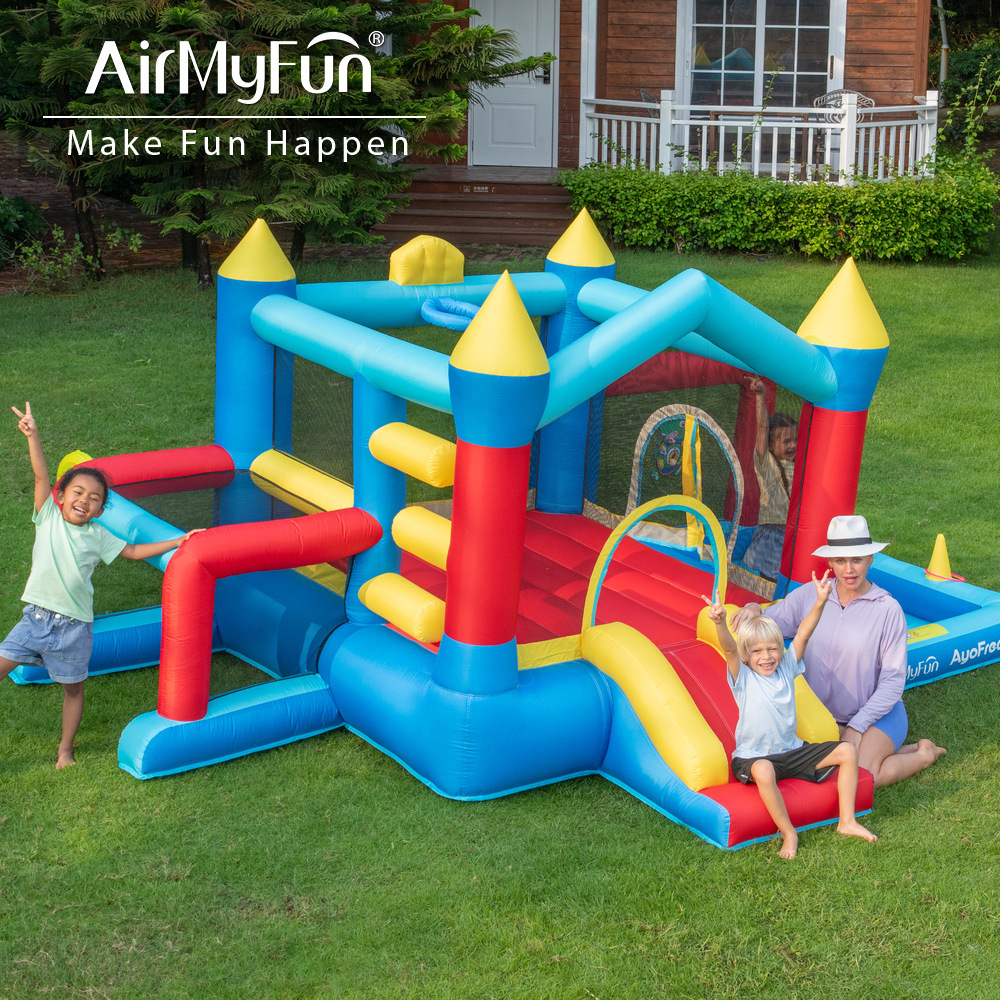 AMF inflatable castillo infantil inflatable casero cama trampolín interior y exterior castillo infantil casero inflatable tobogan